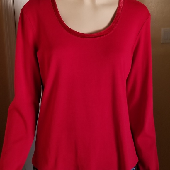 J. Jill Tops - J.Jill Velvet Trimmed Tee